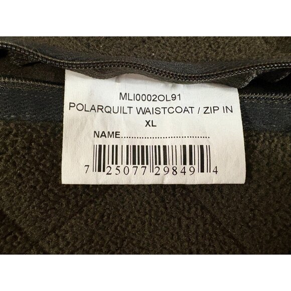 Barbour Polarquilt Waistcoat Zip in Jacket sz XL color Olive Green - Picture 4 of 7